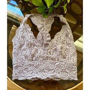 Boho cottage core Lavender Lace Bralette Size S